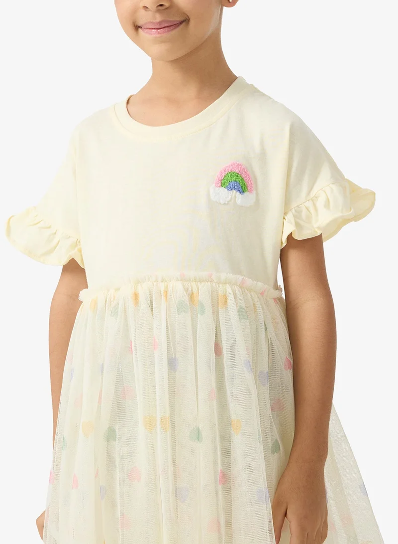 Pinata  Yellow Heart Tulle Dress for Women | Best Price UAE